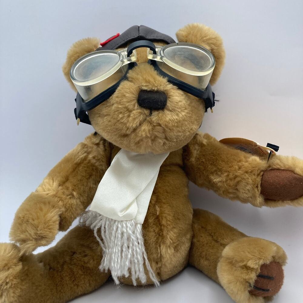 Pickford Bears "Radar" Vintage Teddy Stuffed Plush 1997 in Flight Gear, Goggles